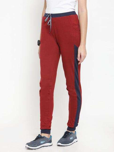 boston club maroon cotton trackpants