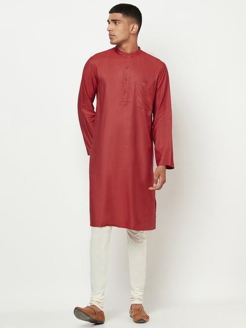 fabindia red comfort fit kurta