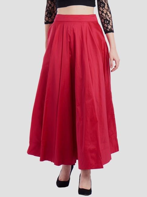 de moza pink regular fit skirts