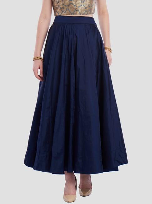 de moza navy regular fit skirts