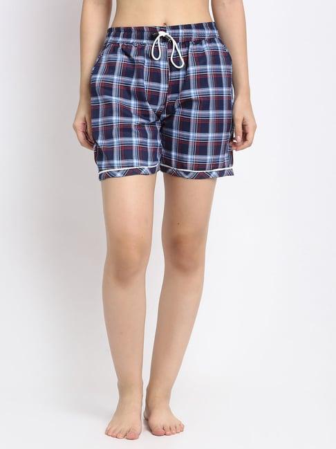 secret wish navy checks shorts