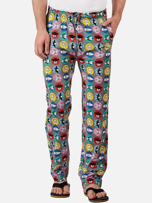 free authority grey printed cotton mickey & friends pyjamas