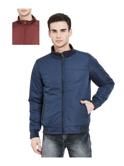 duke wine & navy regular fit reversible jacket