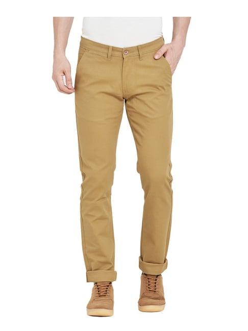 duke khaki slim fit trousers