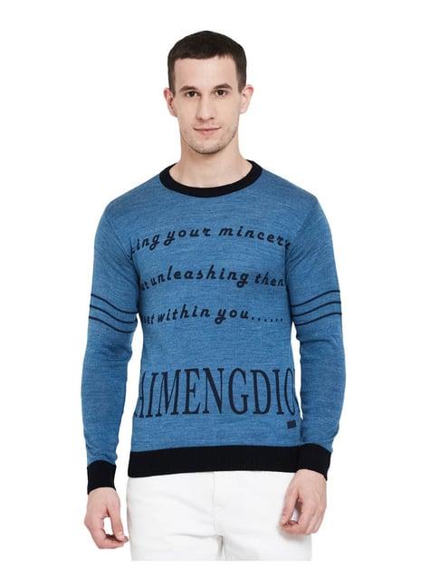 duke indigo graphic print sweater