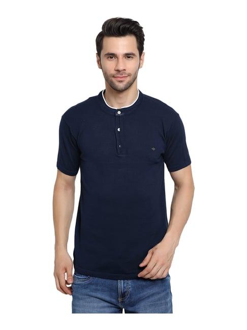 cantabil blue henley t-shirt