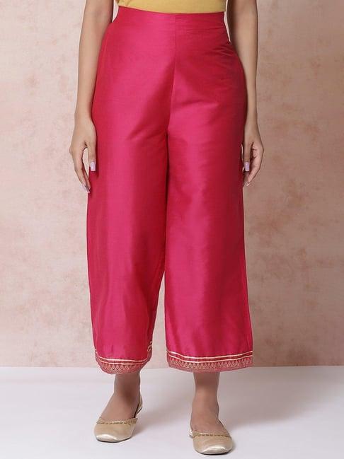 rangriti fuschia regular fit palazzos