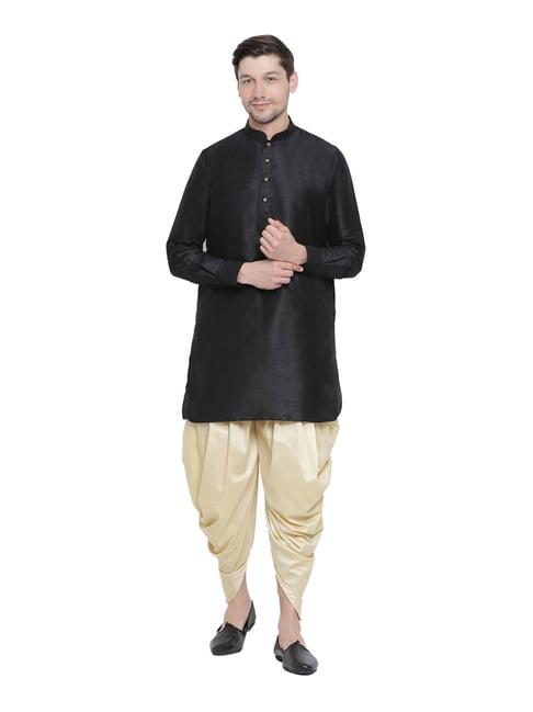 vastramay black & beige regular fit self pattern kurta patiala set