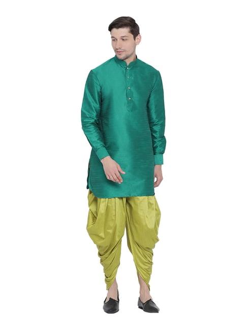 vastramay green regular fit self pattern kurta patiala set