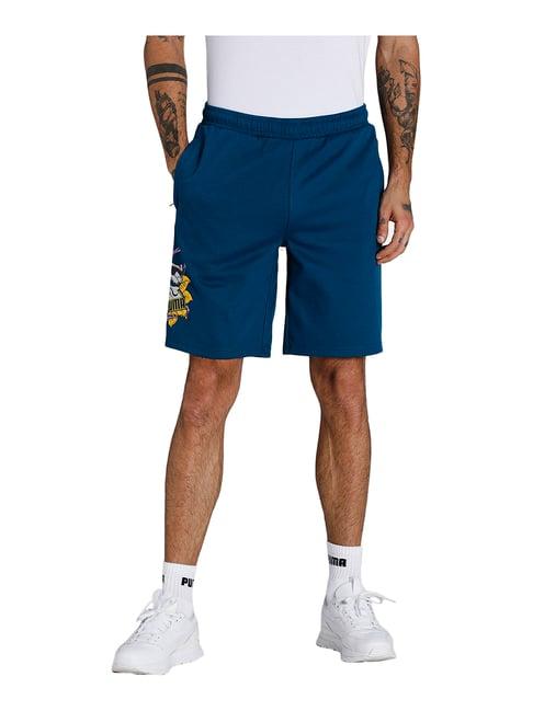 puma sky blue cotton shorts