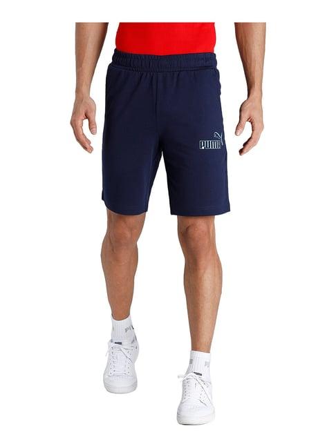 puma graphic navy cotton shorts