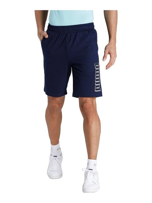 puma graphic navy cotton shorts