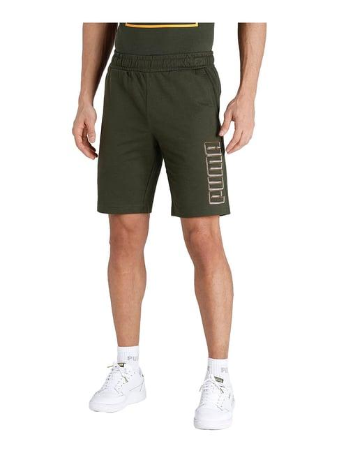 puma graphic green cotton shorts