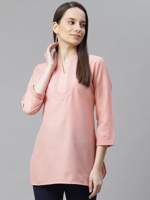 cottinfab peach regular fit cotton tunic