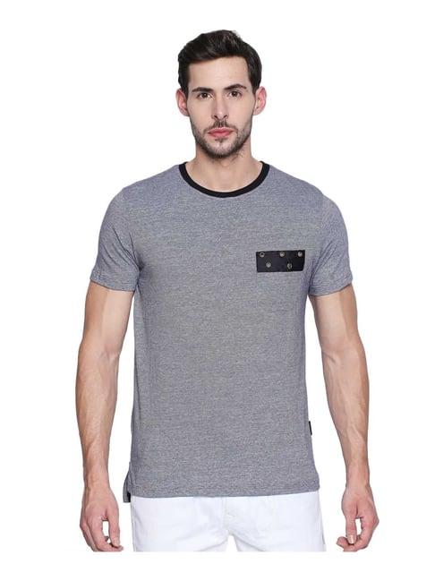 disrupt grey round neck solid t-shirt