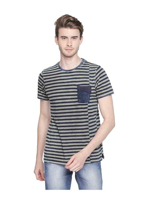 disrupt indigo & olive striped t-shirt