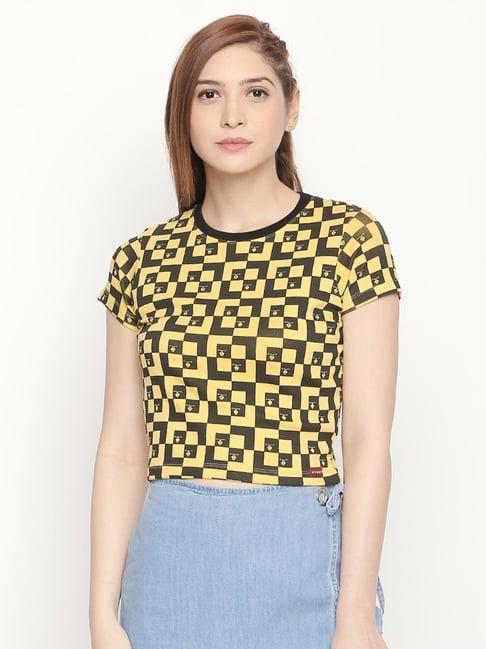 disrupt yellow & black checks t-shirt