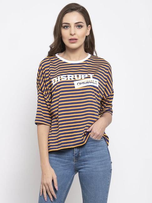 disrupt blue & yellow striped t-shirt