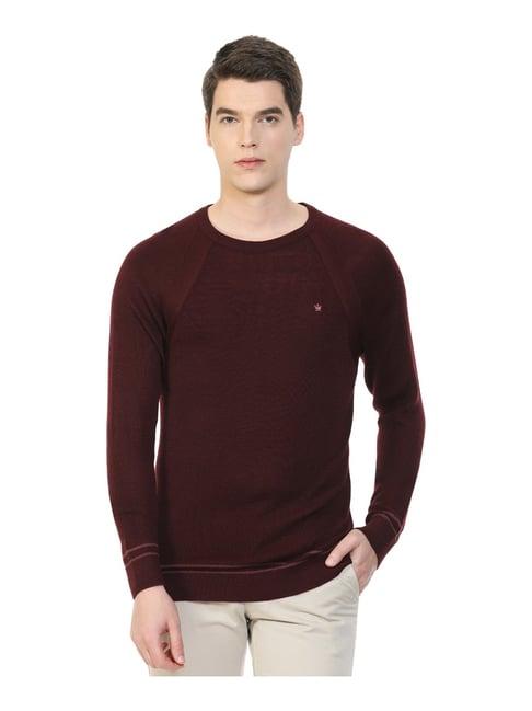 louis philippe maroon regular fit sweater