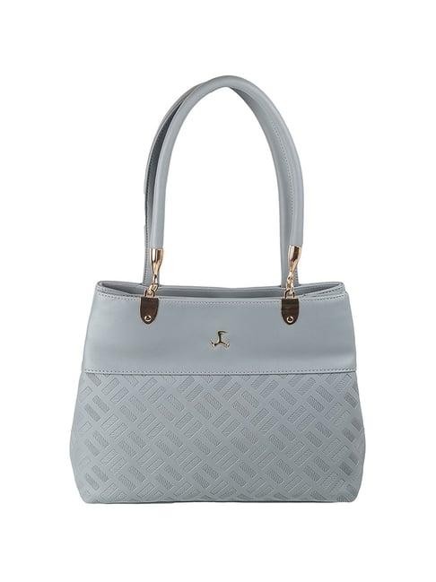 mochi light blue textured medium handbag