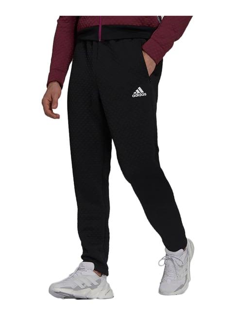 adidas black cotton trackpants