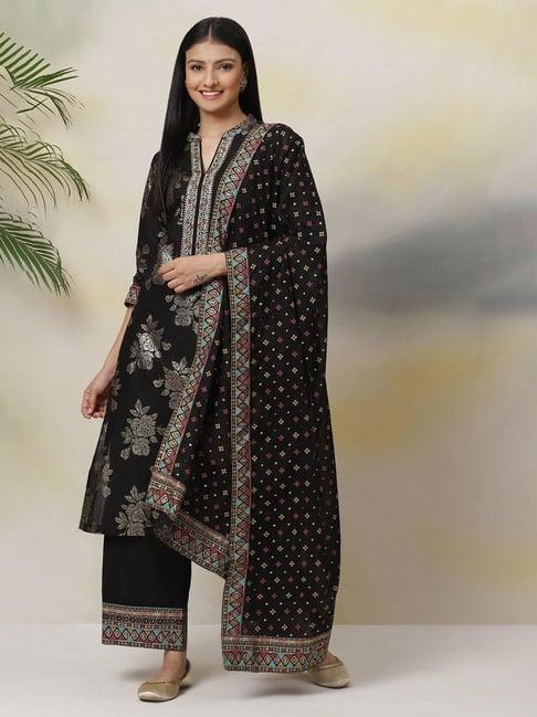 biba black printed suit set