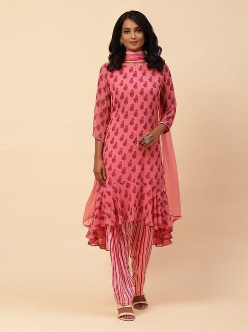 biba pink printed suit set