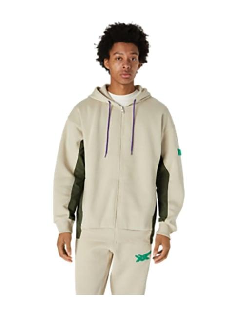 asics cream full sleeves hoodie