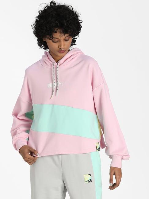 puma pink hooded sweatshirt