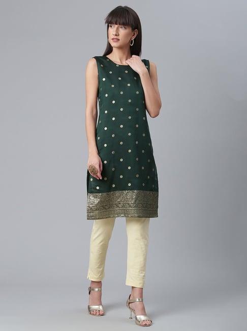 ahalyaa dark green printed tunic