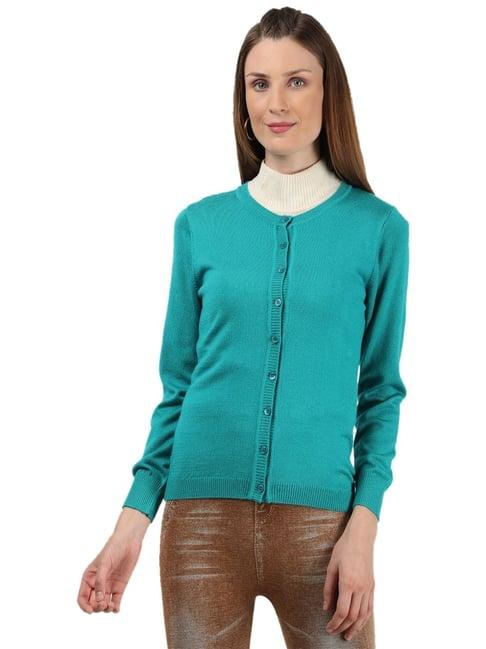 monte carlo turquoise full sleeves cardigan