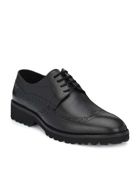 delize men's black derby shoes