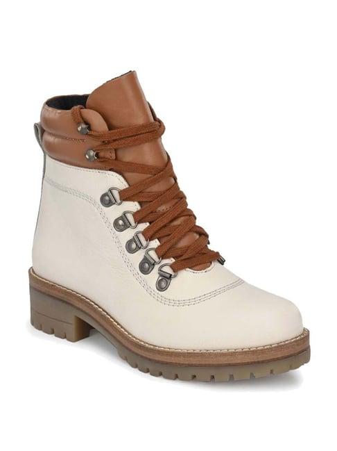 delize women's off white casual boots