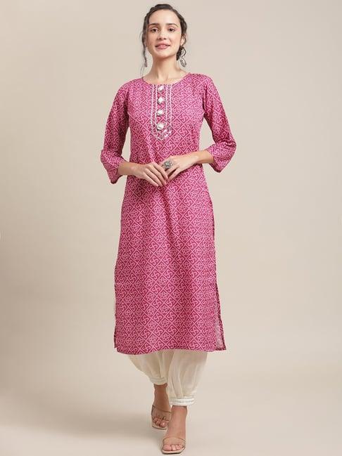 ksut pink gota embellished kurta