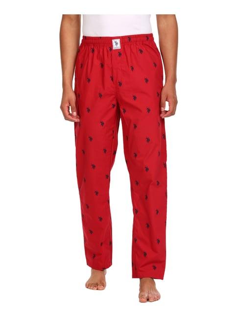 u.s. polo assn. red regular fit printed lounge pants