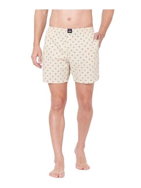 underjeans by spykar beige printed boxers