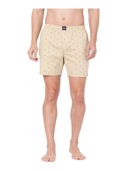 underjeans by spykar beige printed boxers