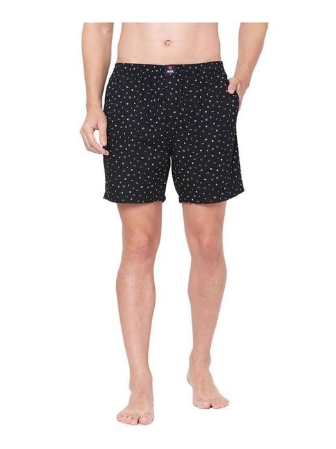 underjeans by spykar black printed boxers