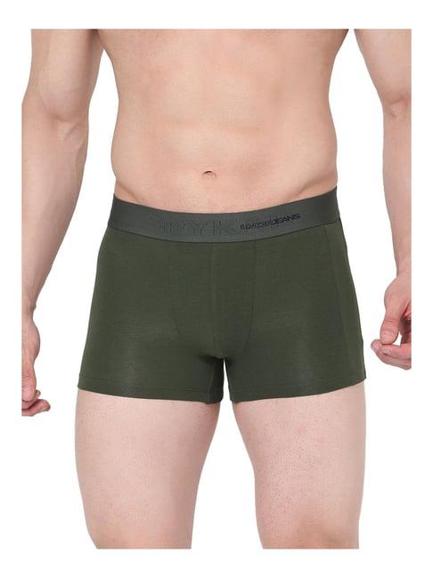 underjeans by spykar olive regular fit trunks