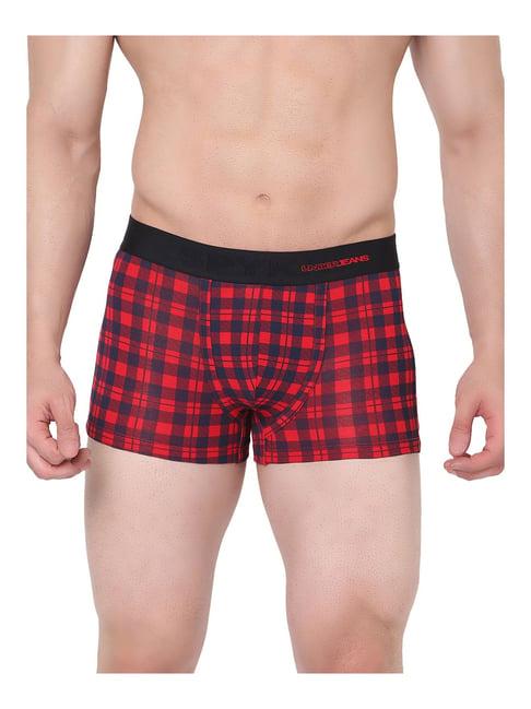 underjeans by spykar blue & red checks trunks