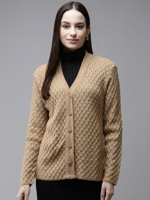 cayman beige self design sweater