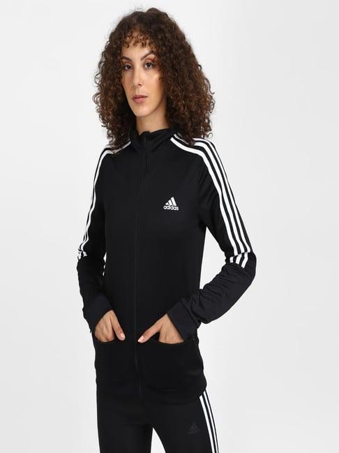 adidas black striped sereno jacket