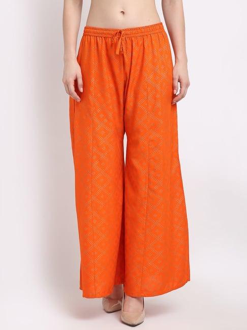 gracit orange printed palazzos