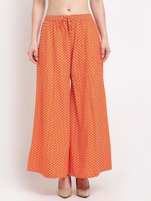 gracit orange printed palazzos