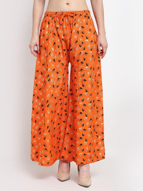 gracit orange printed palazzos