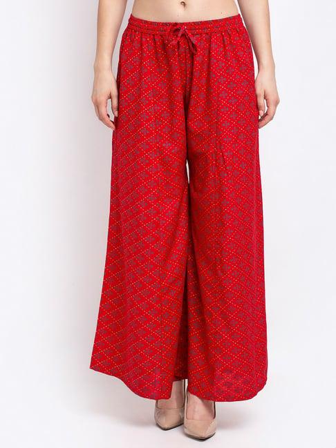 gracit red printed palazzos