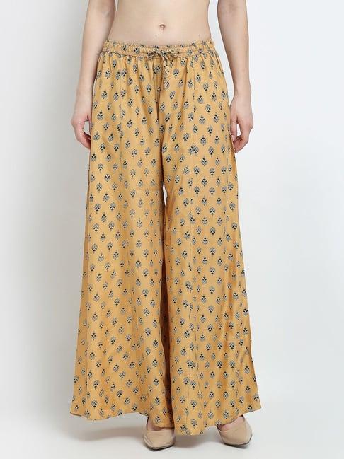 gracit beige printed palazzos