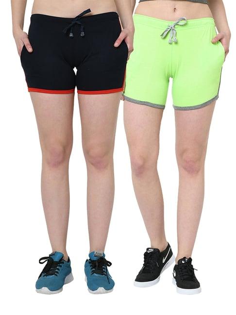 vimal jonney multicolor solid shorts pack of 2