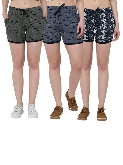 vimal jonney multicolor solid shorts pack of 3