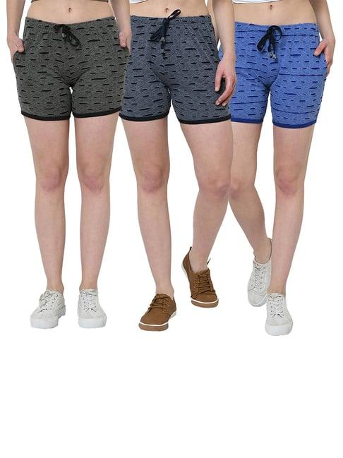 vimal jonney multicolor solid shorts pack of 3